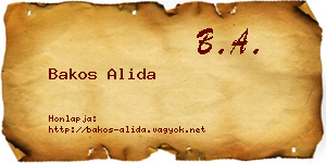 Bakos Alida névjegykártya