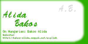 alida bakos business card